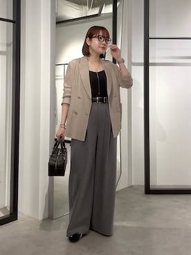 「Lui's（ルイス）のリングバランスネックレス（ネックレス、シルバー系）」を使った、YU さん（レディース・159cm）の夏コーディネート