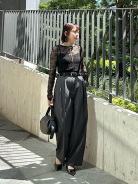 「アイテム（ハンドバッグ）」を使った、YU さん（レディース・159cm）の秋コーディネート