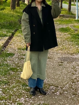 「Ameri（アメリ）のアイテム（ワンピース/ドレス）」を使った、YU さん（レディース・159cm）の春コーディネート