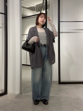 「アイテム（テーラードジャケット）」を使った、YU さん（レディース・159cm）の秋コーディネート