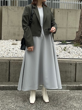「CLANE（クラネ）のアイテム（ワンピース/ドレス）」を使った、YU さん（レディース・159cm）の冬コーディネート
