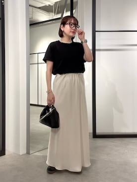 「無地t」｜YU さん（レディース・159cm）の夏コーディネート
