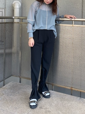 「ブルートップス」｜YU さん（レディース・159cm）の夏コーディネート