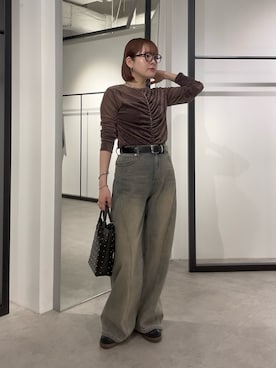 「Lui's（ルイス）のサージカルステンレスダブルエッジネックレス（ネックレス、シルバー系）」を使った、YU さん（レディース・159cm）の春コーディネート
