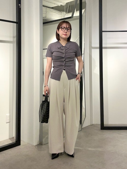 Lui's（ルイス） ワイドパンツ スラックス ダブルクロスベーシック