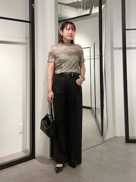 「タックパンツ」｜YU さん（レディース・159cm）の秋コーディネート