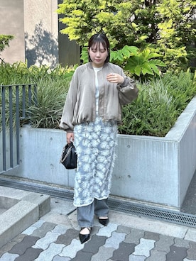 「アイテム（ブルゾン）」を使った、YU さん（レディース・159cm）の秋コーディネート