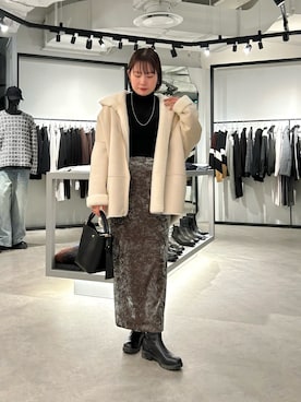 「Lui's（ルイス）のアイテム（その他アウター）」を使った、YU さん（レディース・159cm）の冬コーディネート
