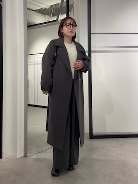 「アイテム（チェスターコート）」を使った、YU さん（レディース・159cm）の冬コーディネート