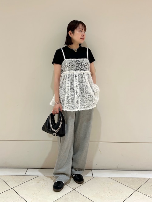 tシャツ フリルチュールキャミビスチェ レディース セール】フリルチュールキャミビスチェ（Tシャツ/カットソー