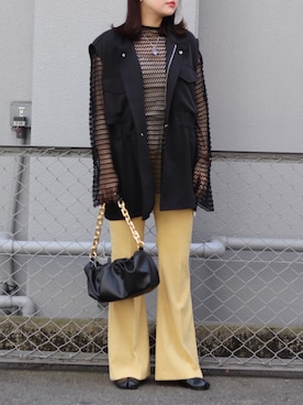 「CLANE（クラネ）のアイテム（パンツ）」を使った、YU さん（レディース・159cm）の春コーディネート
