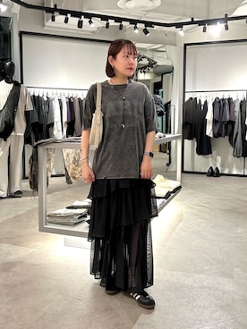 「ティアードスカート」｜YU さん（レディース・159cm）の夏コーディネート