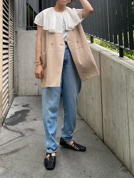 「リーバイス」｜YU さん（レディース・159cm）の夏コーディネート