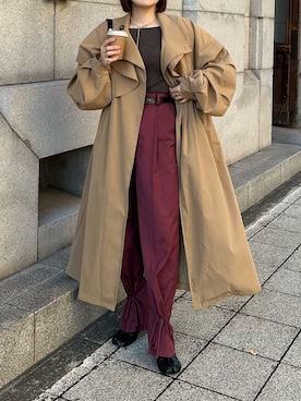 「CLANE（クラネ）のアイテム（パンツ）」を使った、YU さん（レディース・159cm）の秋コーディネート