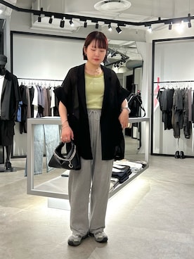 「スウェットパンツ」｜「アイテム（ジャケット/アウター）」を使った、YU さん（レディース・159cm）の夏コーディネート