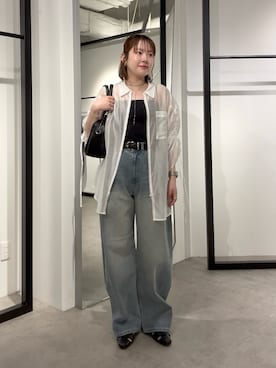 「Lui's（ルイス）のサージカルステンレスダブルエッジネックレス（ネックレス、シルバー系）」を使った、YU さん（レディース・159cm）の夏コーディネート