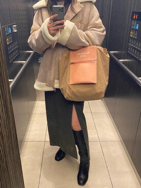 「Acne Studios（アクネストゥディオズ）のアイテム」を使った、YU さん（レディース・159cm）の冬コーディネート