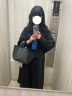 「ブルー×ブラック」｜「アイテム（ジャケット/アウター）」を使った、miharu さん（レディース・164cm）の冬コーディネート
