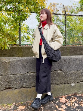 「アイテム（ブルゾン）」を使った、かほこ。さん（レディース・162cm）の秋コーディネート