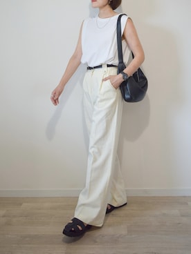 「DHOLIC（ディーホリック）のアイテム（ボディバッグ/ウエストポーチ）」を使った、かほこ。さん（レディース・162cm）の夏コーディネート