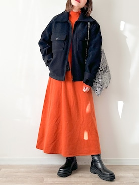 「Steven Alan（スティーブンアラン）のアイテム（ワンピース/ドレス）」を使った、かほこ。さん（レディース・162cm）の冬コーディネート
