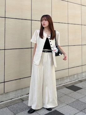 「アイテム（セットアップ）」を使った、かほこ。さん（レディース・162cm）の夏コーディネート