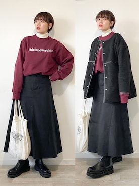 かほこ。さん（レディース・162cm）の冬コーディネート