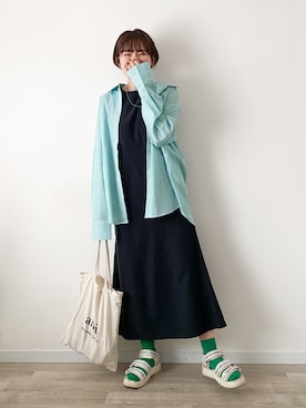 「SHIZUTA（シズタ）のSZT:カラー無地ソックス（ソックス/靴下）」を使った、かほこ。さん（レディース・162cm）の春コーディネート