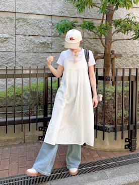「THE YOn（ザヨン）のアイテム」を使った、かほこ。さん（レディース・162cm）の夏コーディネート