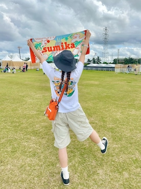 「アイテム（カーゴパンツ）」を使った、かほこ。さん（レディース・162cm）の秋コーディネート