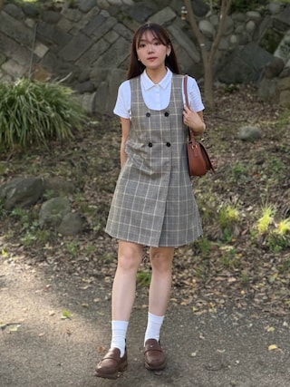 「NIKE(ナイキ)のナイキ エア マックス フェノメナ ウィメンズシューズ / Nike Air Max Phenomena Women's Shoes IM8814-200 Cacao Wow(ローファー)」を使った、かほこ。さん(レディース・162cm)の秋コーディネート