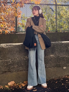 「アイテム（テーラードジャケット）」を使った、かほこ。さん（レディース・162cm）の冬コーディネート