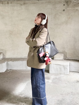 「アイテム（ヘッドフォン/イヤホン）」を使った、かほこ。さん（レディース・162cm）の秋コーディネート