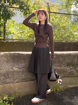 「hellam（へラム）のアイテム（パンツ）」を使った、かほこ。さん（レディース・162cm）の秋コーディネート