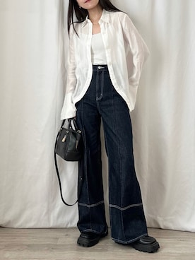 「Formeque（フォルミーク）のアイテム（トップス）」を使った、かほこ。さん（レディース・162cm）の秋コーディネート