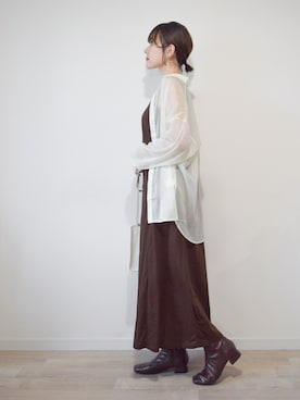 「UNIQLO（ユニクロ）のアイテム（ワンピース/ドレス）」を使った、かほこ。さん（レディース・162cm）の秋コーディネート
