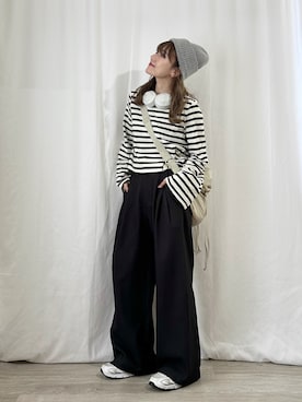 「ヘッドホン」｜かほこ。さん（レディース・162cm）の秋コーディネート
