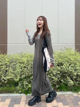 「アイテム（ワンピース）」を使った、かほこ。さん（レディース・162cm）の秋コーディネート