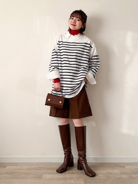 「yuw（ユウ）のアイテム（その他アウター）」を使った、かほこ。さん（レディース・162cm）の冬コーディネート