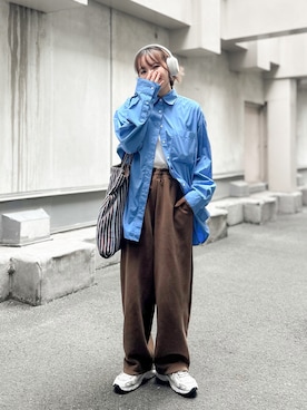 「アイテム（スウェットパンツ）」を使った、かほこ。さん（レディース・162cm）の秋コーディネート