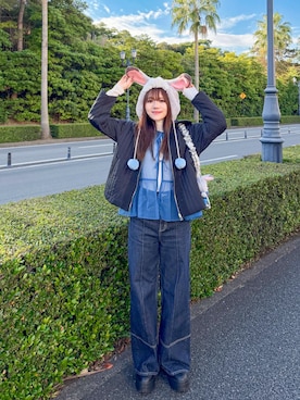 「アイテム（ベスト）」を使った、かほこ。さん（レディース・162cm）の秋コーディネート