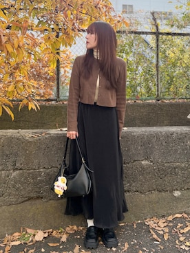 「アイテム（ステンカラーコート）」を使った、かほこ。さん（レディース・162cm）の冬コーディネート