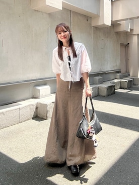 「アイテム（ローファー）」を使った、かほこ。さん（レディース・162cm）の夏コーディネート