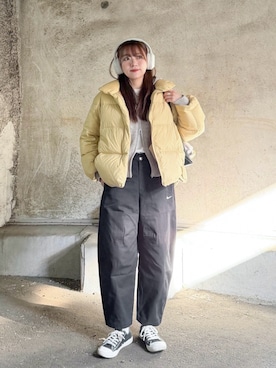 「アイテム（パーカー）」を使った、かほこ。さん（レディース・162cm）の冬コーディネート