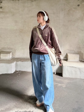 「アイテム（ジャージ）」を使った、かほこ。さん（レディース・162cm）の秋コーディネート