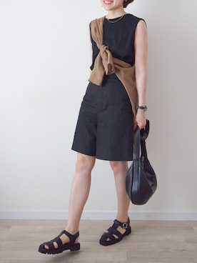 「DHOLIC（ディーホリック）のアイテム（ボディバッグ/ウエストポーチ）」を使った、かほこ。さん（レディース・162cm）の夏コーディネート