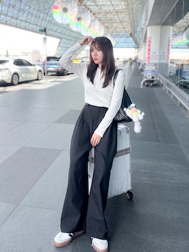 「アイテム（スラックス）」を使った、かほこ。さん（レディース・162cm）の秋コーディネート