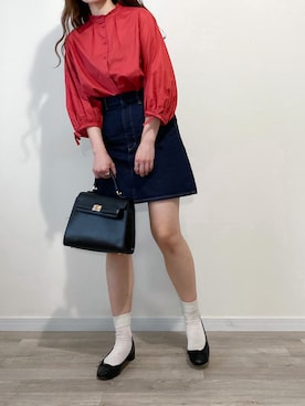 「Steven Alan（スティーブンアラン）のアイテム（スカート）」を使った、かほこ。さん（レディース・162cm）の夏コーディネート