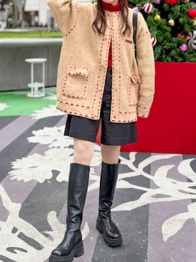 「アイテム（ブルゾン）」を使った、かほこ。さん（レディース・162cm）の冬コーディネート