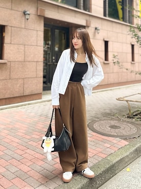 「アイテム（スウェットパンツ）」を使った、かほこ。さん（レディース・162cm）の秋コーディネート
